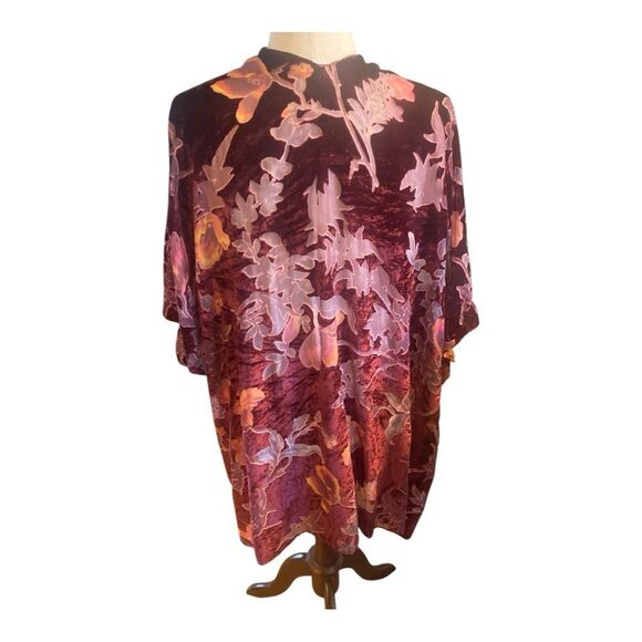 Burnout Floral Velvet Kimono - Picture 4 of 7